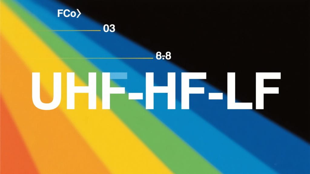 A comparison chart of RFID frequencies (UHF vs. HF vs. LF)