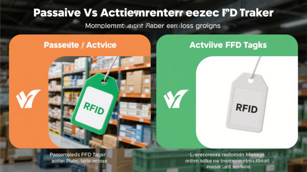 Side-by-side comparison of passive vs active RFID tags, with examples in retail and logistics settings.