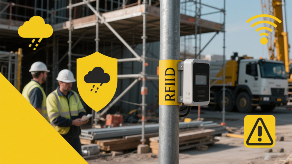 Cykeo reader with directional antenna mounted on a pole.