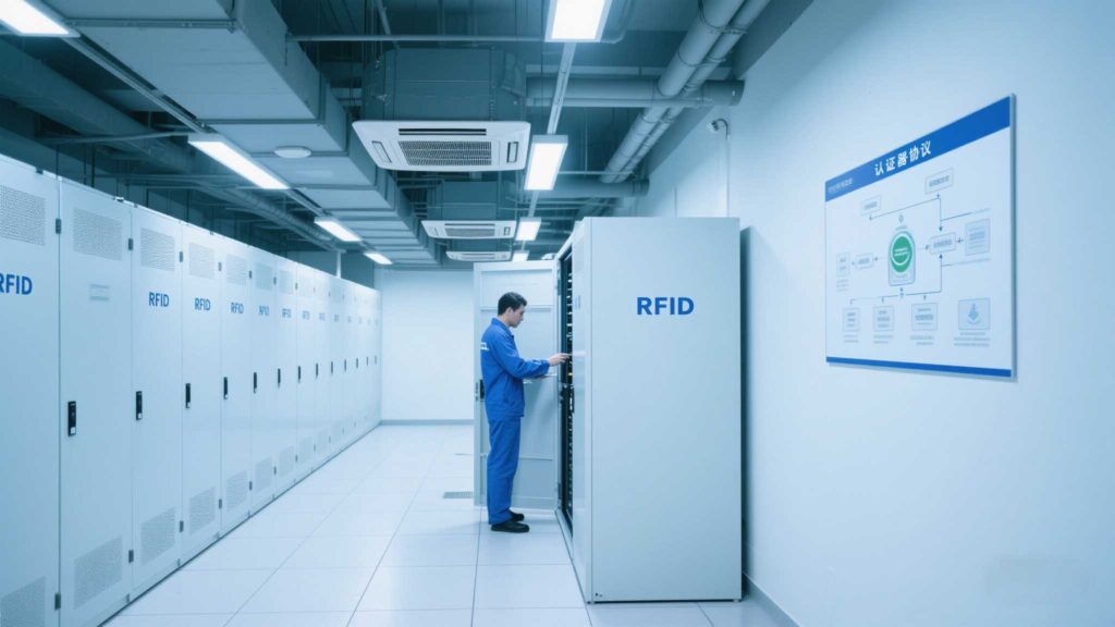 Secure RFID server room with authentication protocols in place.