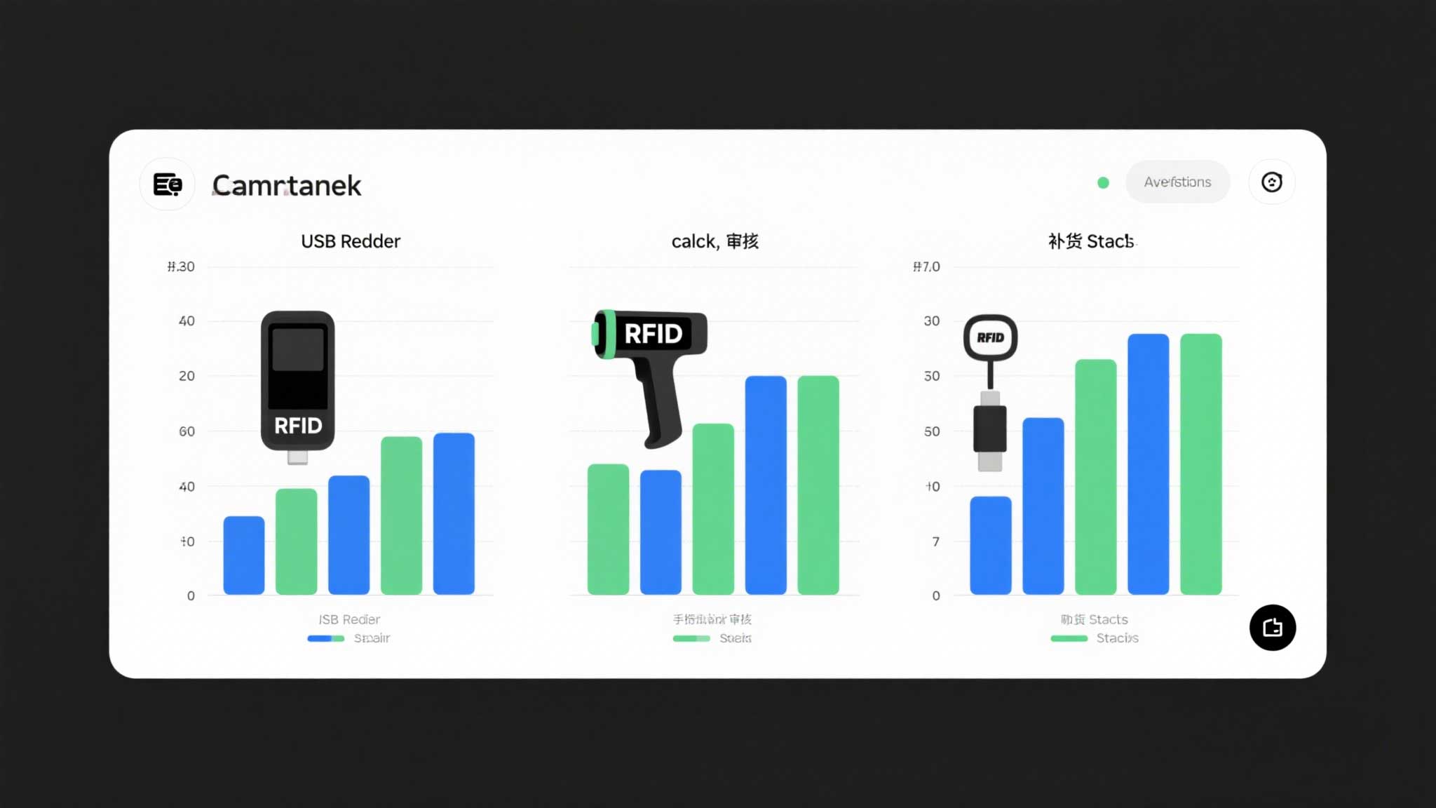 Speed comparison chart: USB reader vs. handheld for checkout, audits, restocking.
