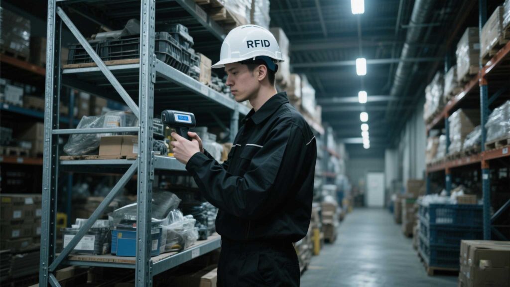 Use shielded RFID tags or adjust scanner frequency settings.