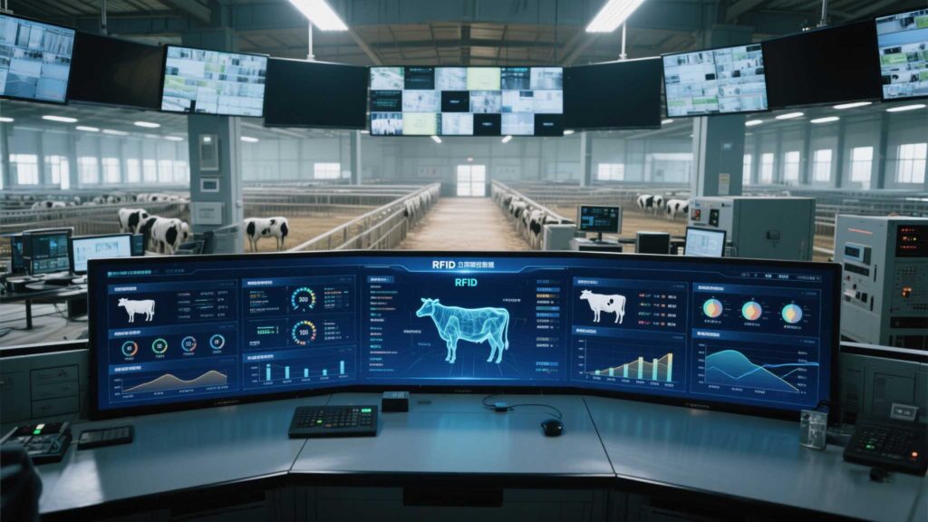 Dashboard displaying livestock health data collected via RFID scans.