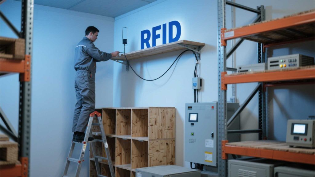 rfid HF reader antenna positioning to avoid metal interference.