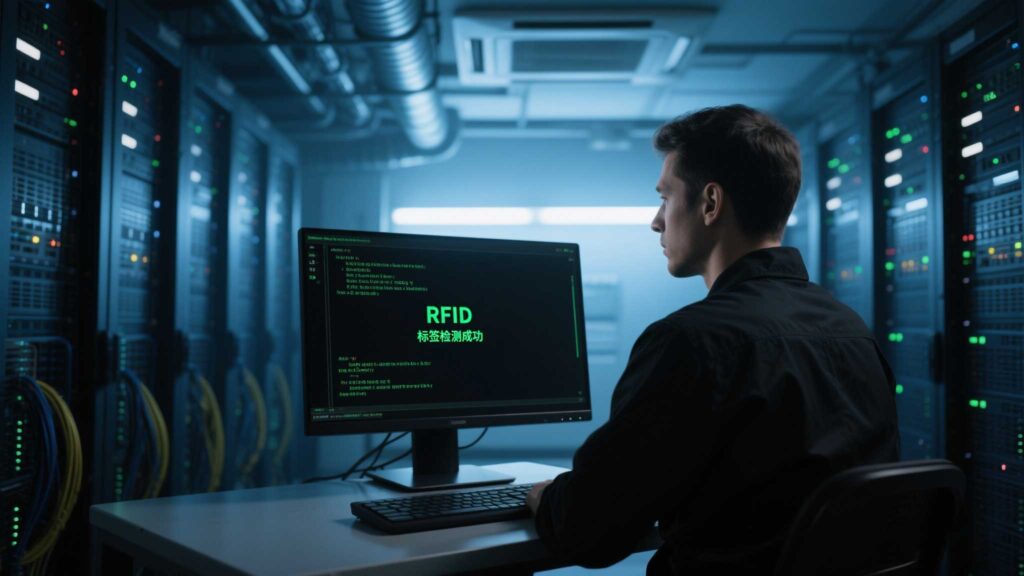 Terminal window showing successful RFID tag detection.