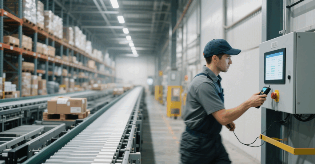 Bluetooth RFID reader used in a warehouse or jobsite for rapid deployment