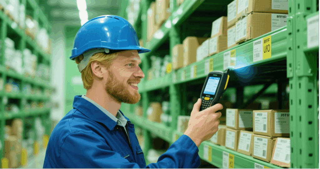A single scan captures data from dozens of RFID tags at once, speeding up inventory checks.