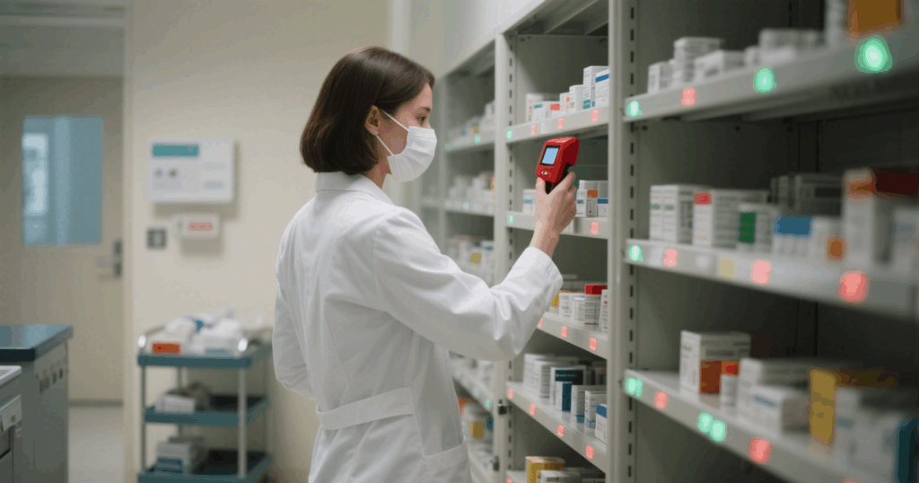RFID systems automatically record drug batches and expiry dates, triggering smart alerts.