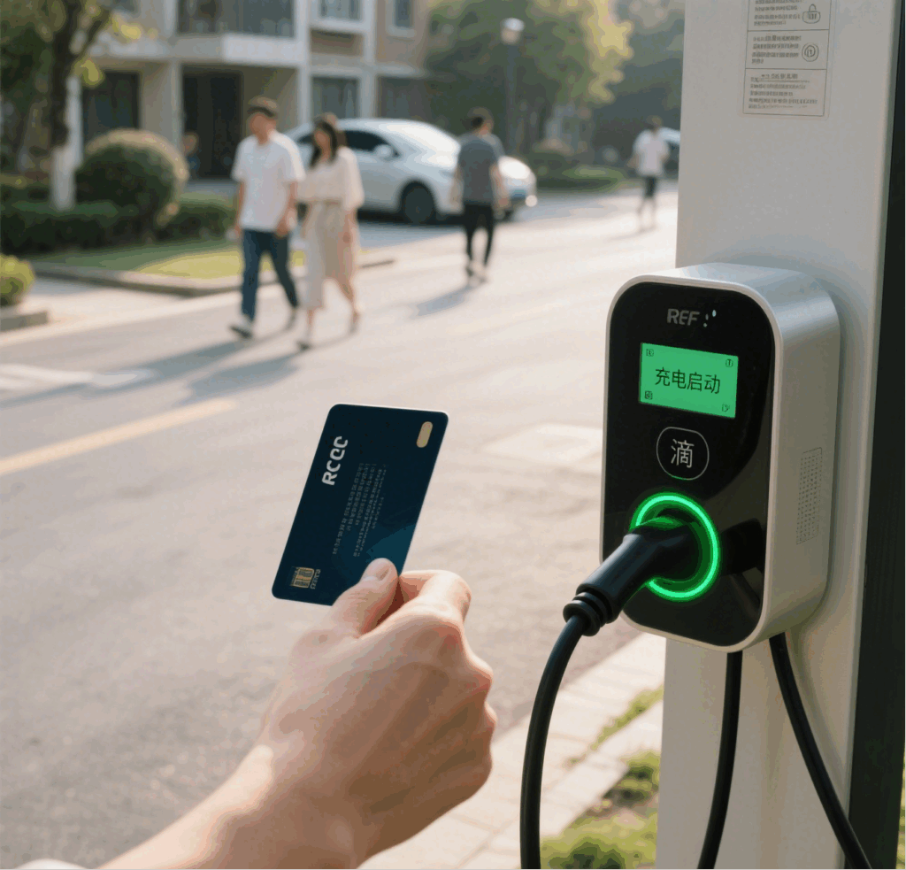 RFID EV Charging at Commercial Parking Lot