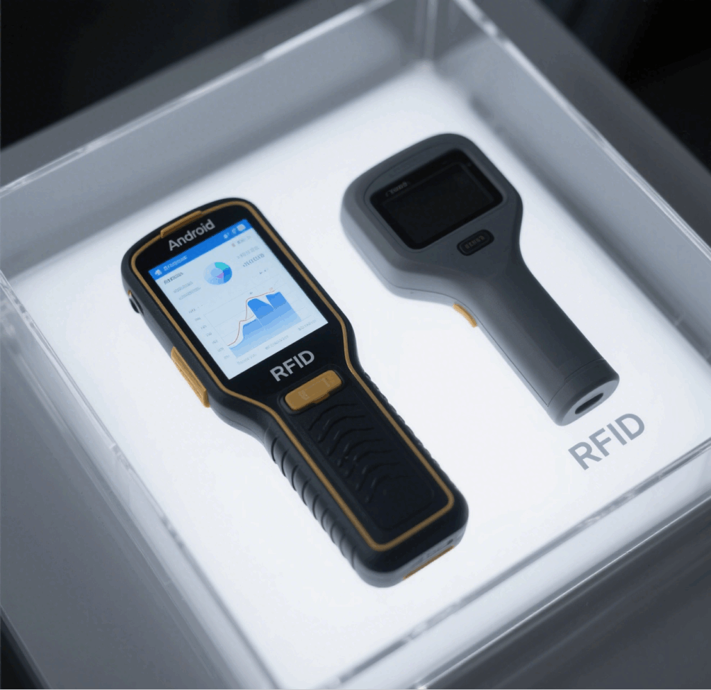 Android-based RFID handheld terminal with Basic reader with no screen.