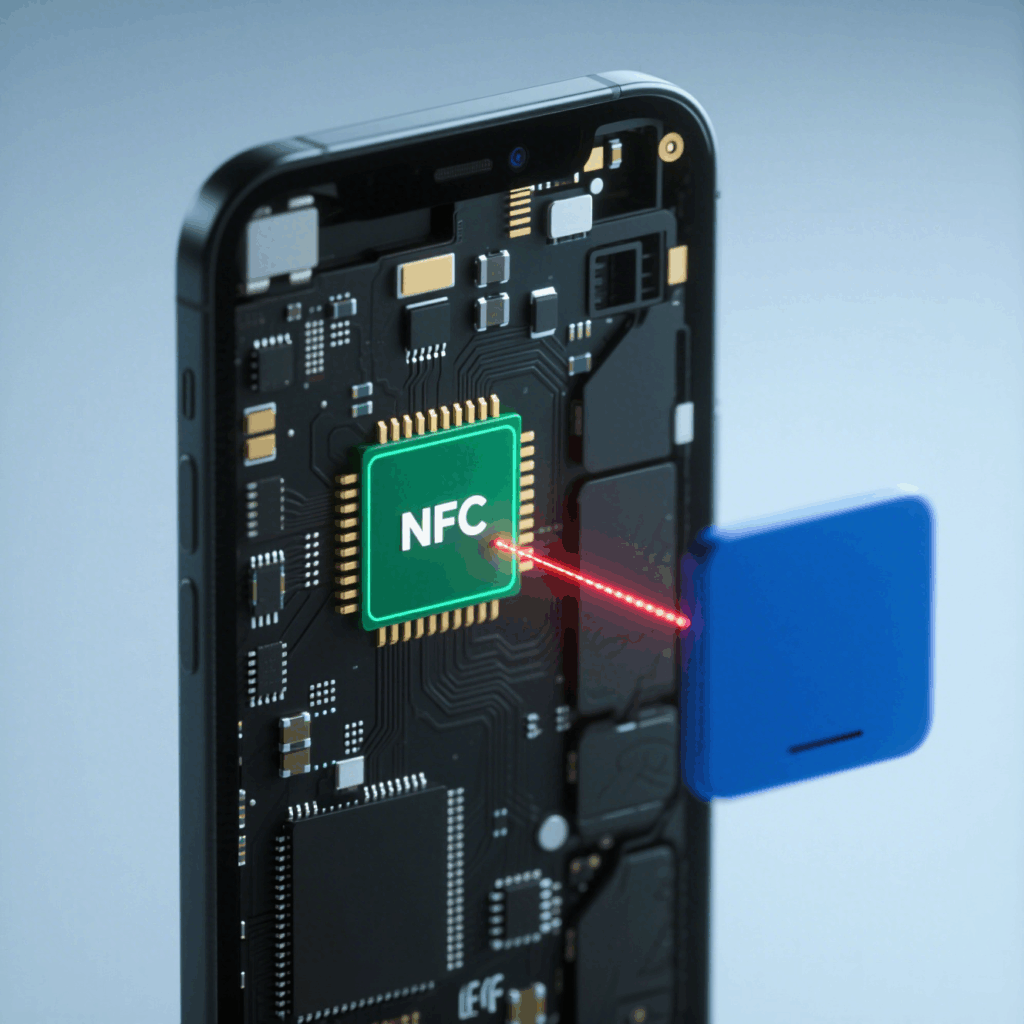 NFC chip inside smartphone.