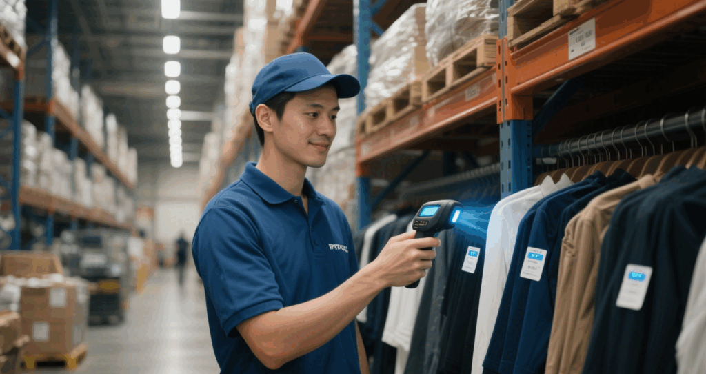 Industry comparison chart of RFID and barcode gun applications