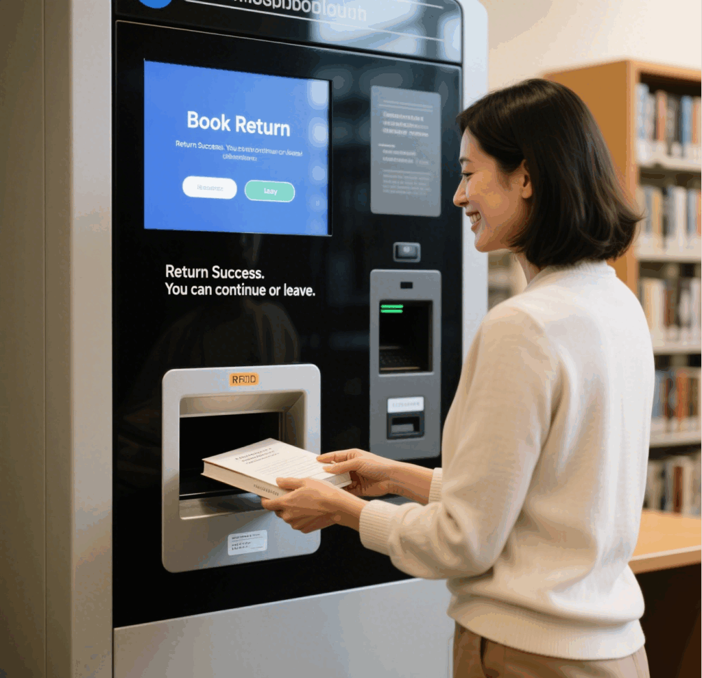 With RFID self-checkout machines, readers can quickly borrow and return books, while library staff spend less time scanning books manually.