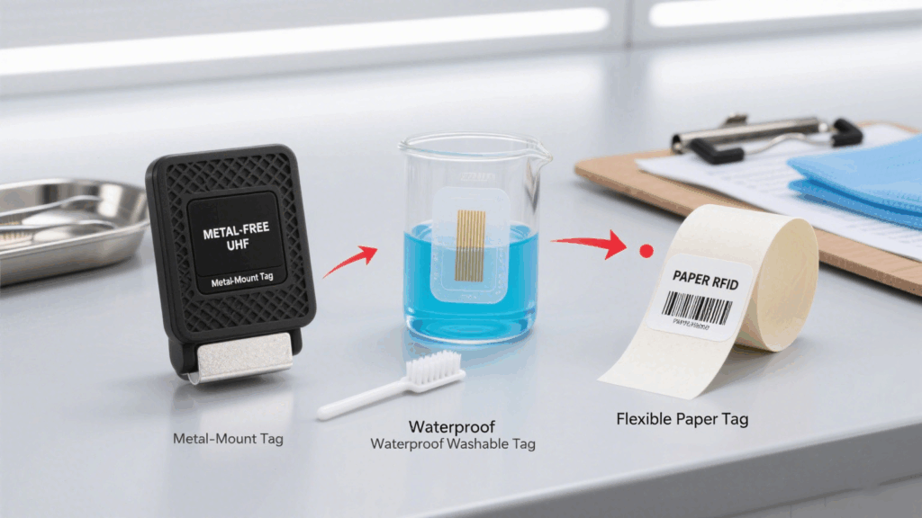 Matching RFID tag types to hospital environments improves reading stability and management efficiency