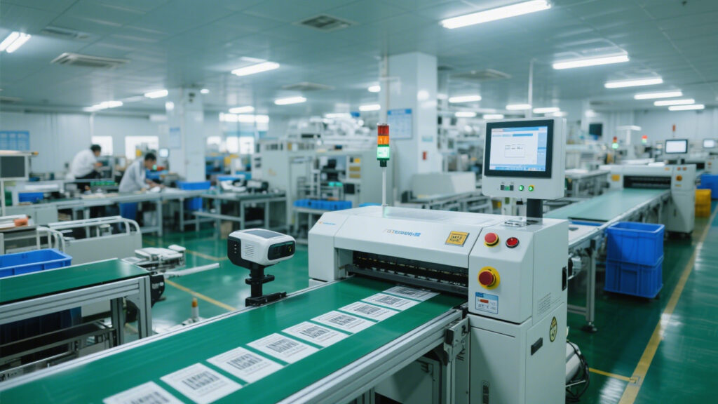 Industrial RFID Printer Running on a Production Line