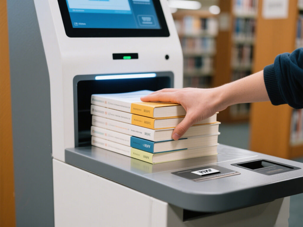 library rfid self checkout scanning books