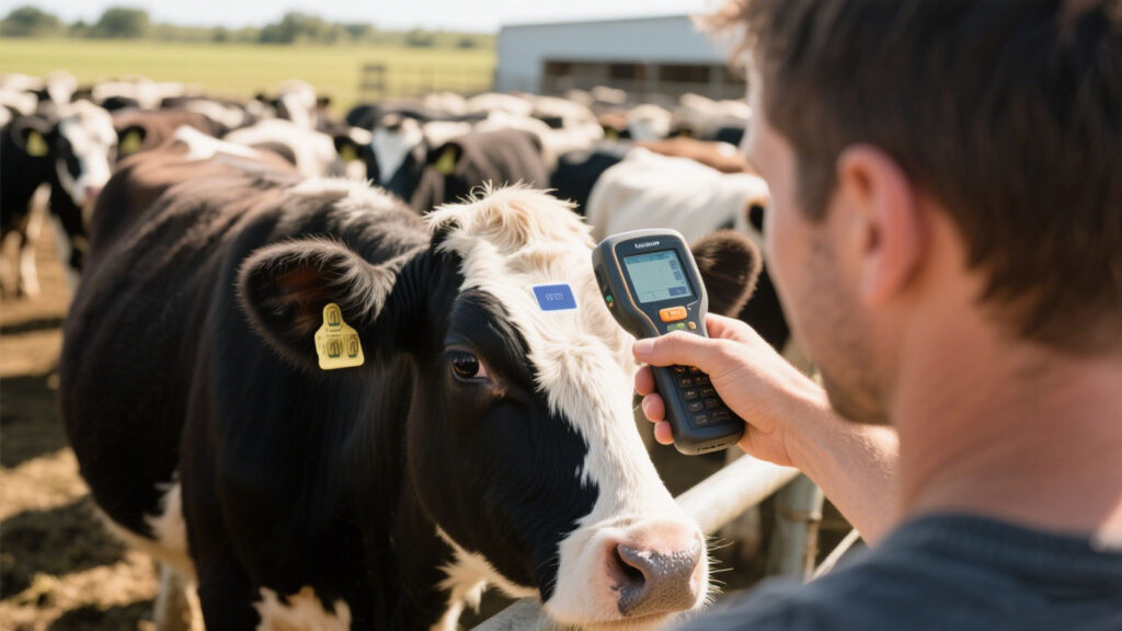 Scanning livestock ear tags with a handheld RFID reader
