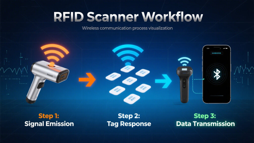 Diagram of RF signal transmission and data return flow
