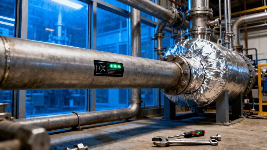 Industrial RFID tag applied on heavy equipment for tracking