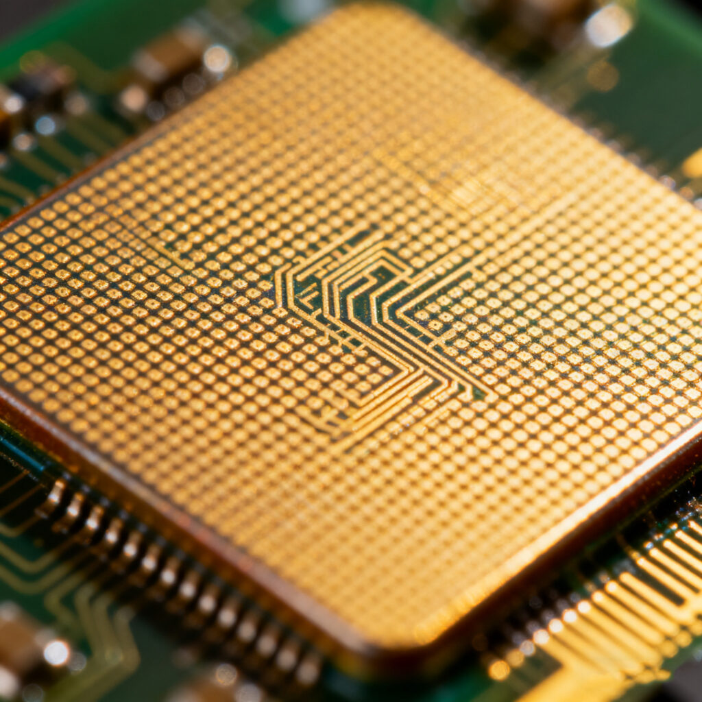 RFID tag microchip close-up view