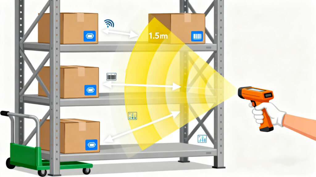 handheld or fixed rfid reader emits short-range signals