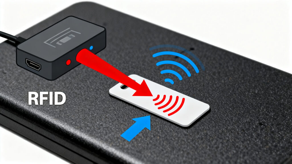 passive RFID tag receiving energy from RFID reader