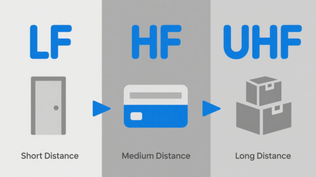  Comparing RFID frequency LF, HF, UHF