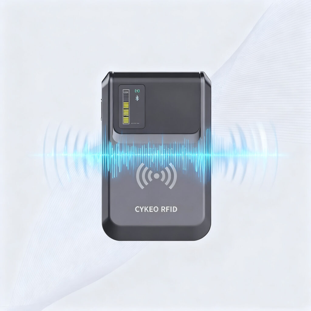 Close-up of CK-R10 RFID tracking device