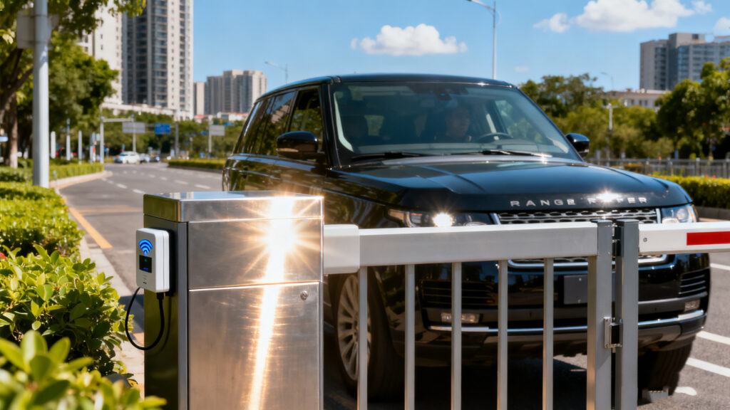 Outdoor access control gate using RFID long-range reader