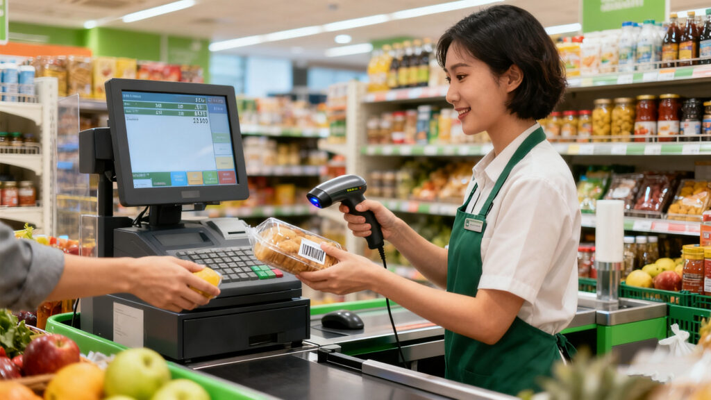 Retail checkout in action