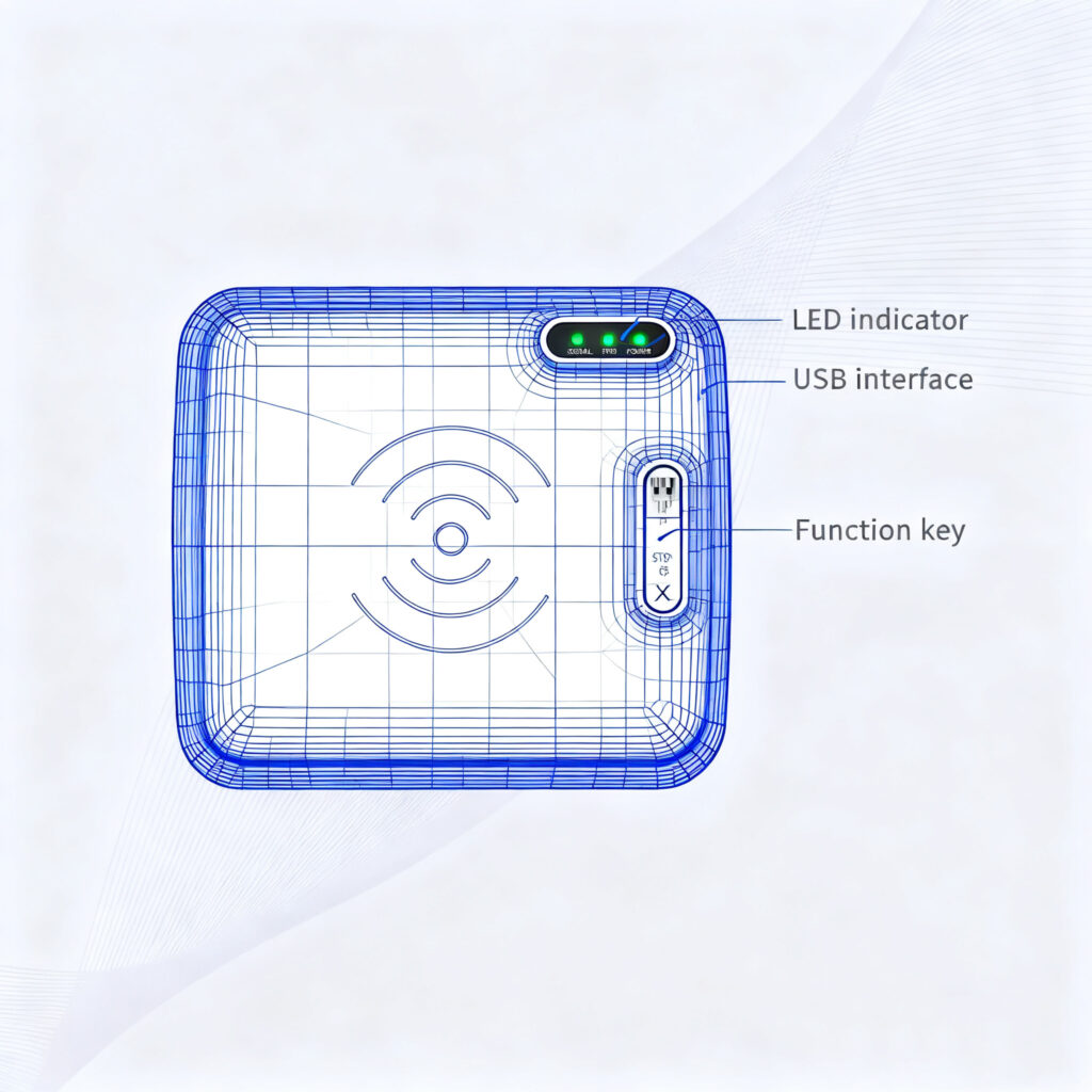 UHF RFID desktop reader structure