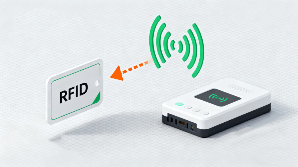 UHF RFID tag reflecting signal to a reader