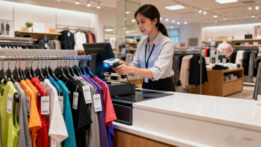 scanning multiple garments at once using RFID.