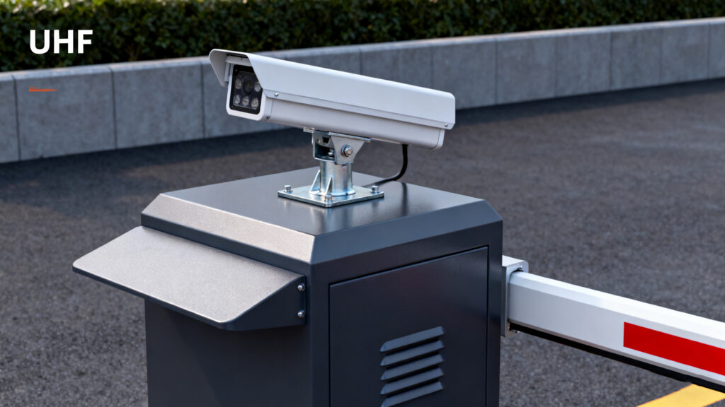 UHF antenna setup for boom barrier