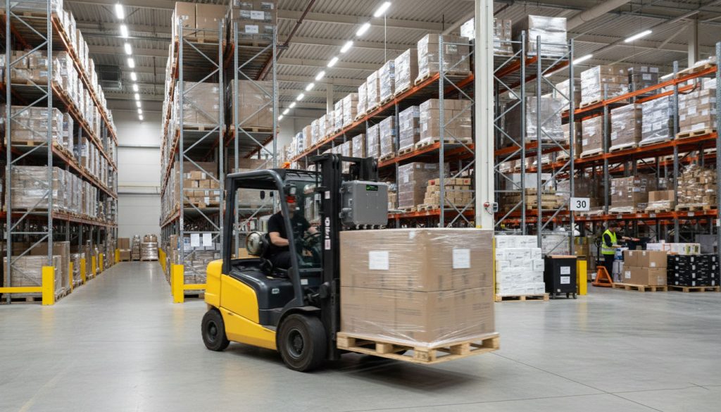 forklift mounted rfid reader in warehouse