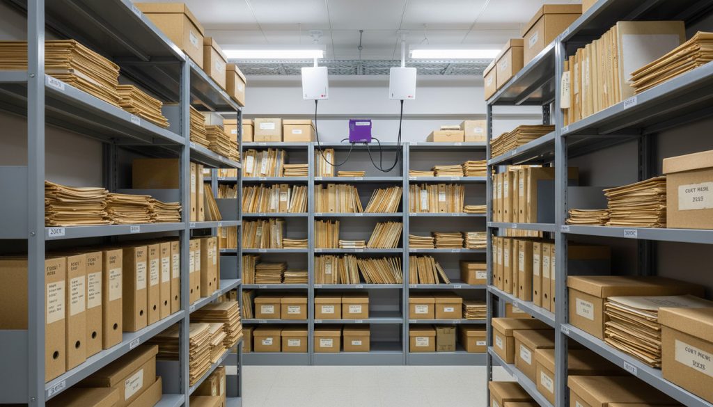 CK-R8L controlling RFID antennas in an archive room for document tracking.