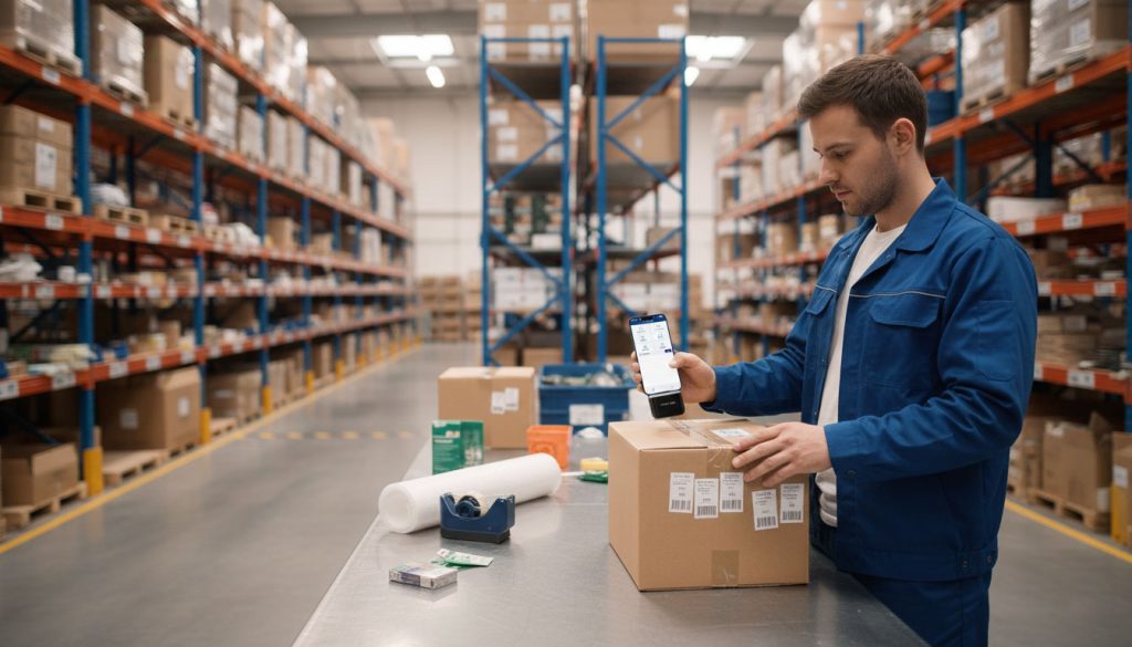 CYKEO CK-B4L: A Practical RFID Card Reader for Android Developers 2 Worker using Android phone and CK-B4L for RFID picking