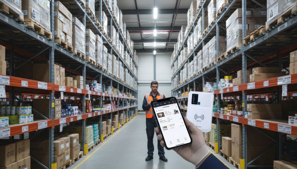 CYKEO CK-B5L: The RFID Reader for iPhone Developers Actually Use 3 CYKEO CK-B5L scanning multiple RFID tags near metal racks