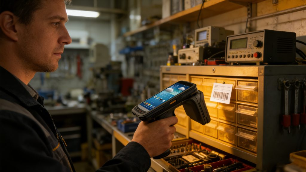 CK-B2L UHF RFID Handheld Terminal scanning high-value tools and equipment