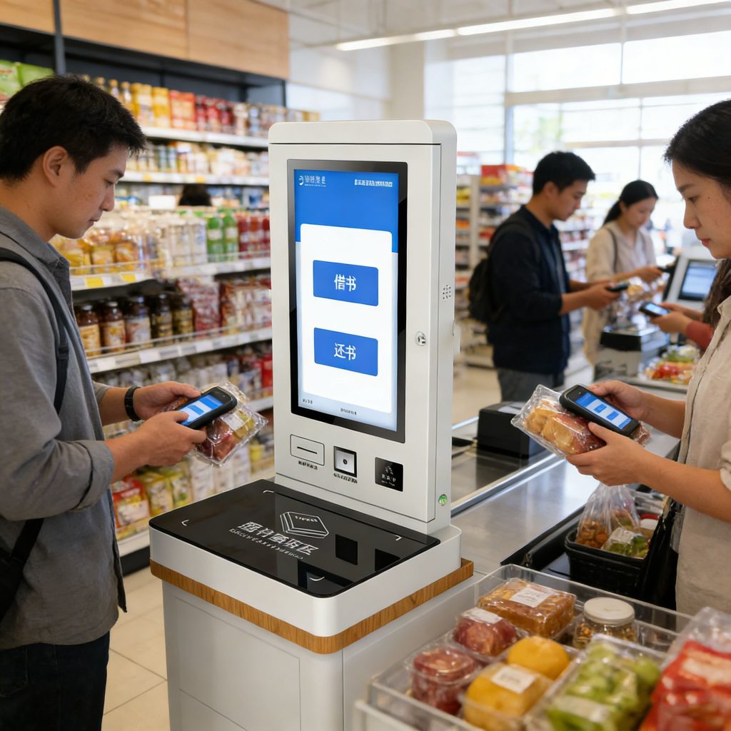CK-DP4B RFID kiosk Fast Checkout in a Retail Space