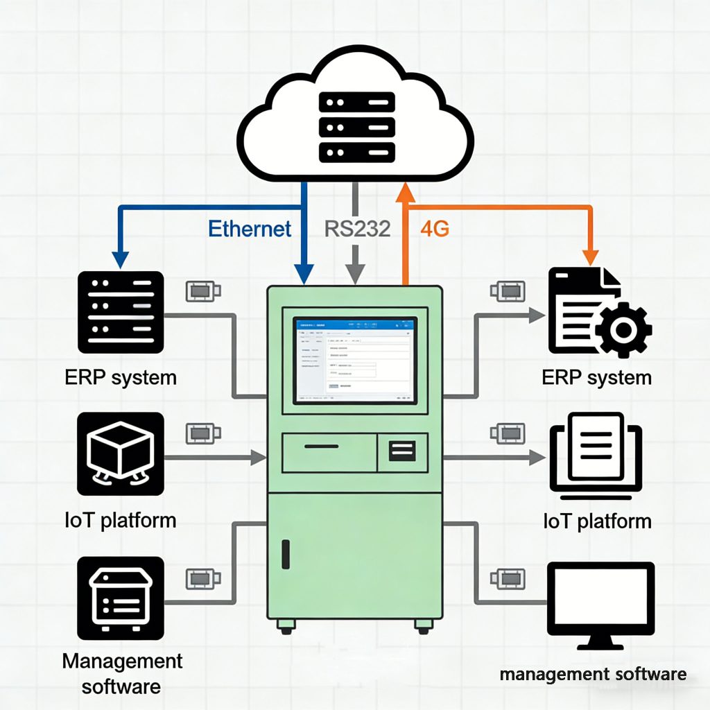 CK-GC120 RFID management cabinet integrated with ERP and IoT systems through RESTful and native APIs, supporting Java and C# SDK development.