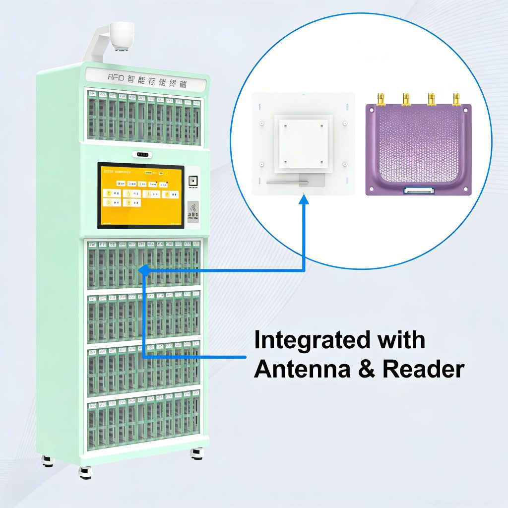 CK-GC120 RFID management cabinet integrated with Cykeo RFID antenna and RFID Reader