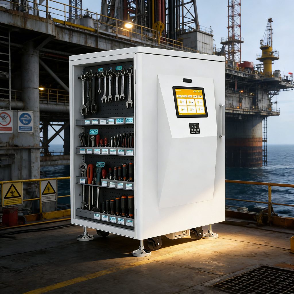 CK-GT3B RFID tool cabinet used on an offshore drilling platform maintenance area