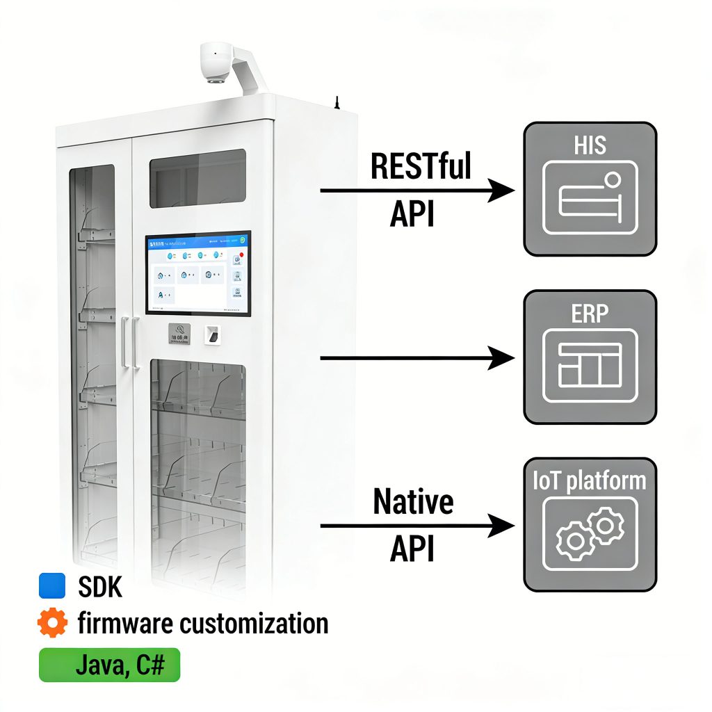 RFID Medical Cabinet Integration with Hospital Systems via API and SDK