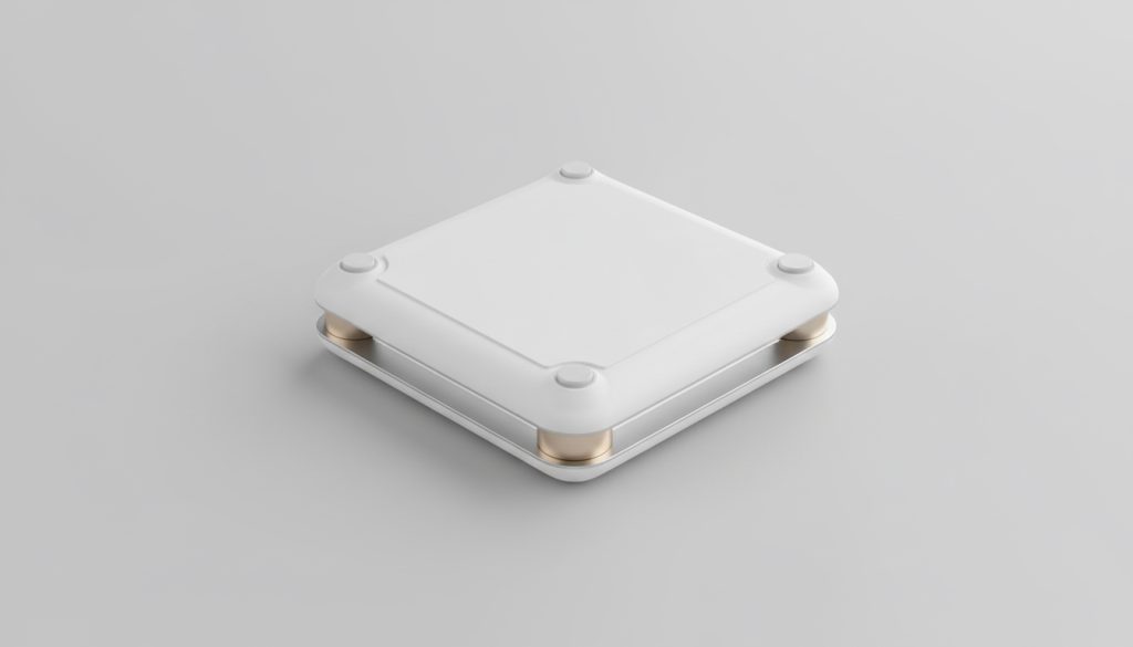 Front and angled view of CYKEO CK-A9 UHF RFID Antenna with ABS housing and aluminum backing.