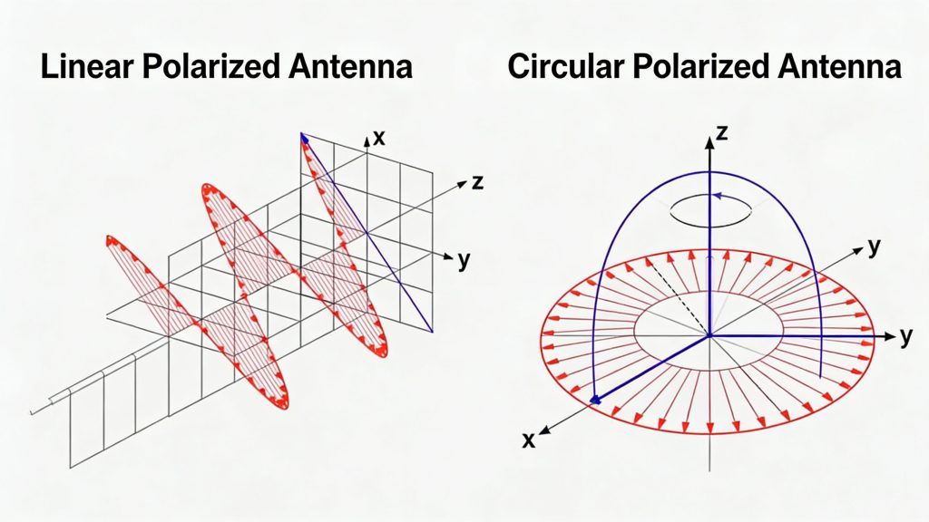 Comparison the specifications between circular and linear polarized RFID antennas