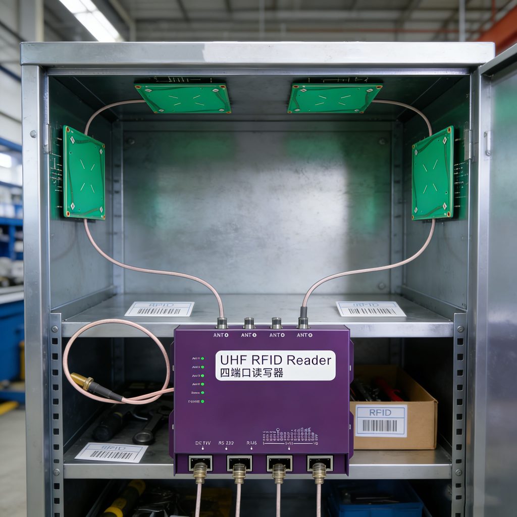 Embedding a 4-Port RFID Fixed Reader into an Existing Metal Cabinet