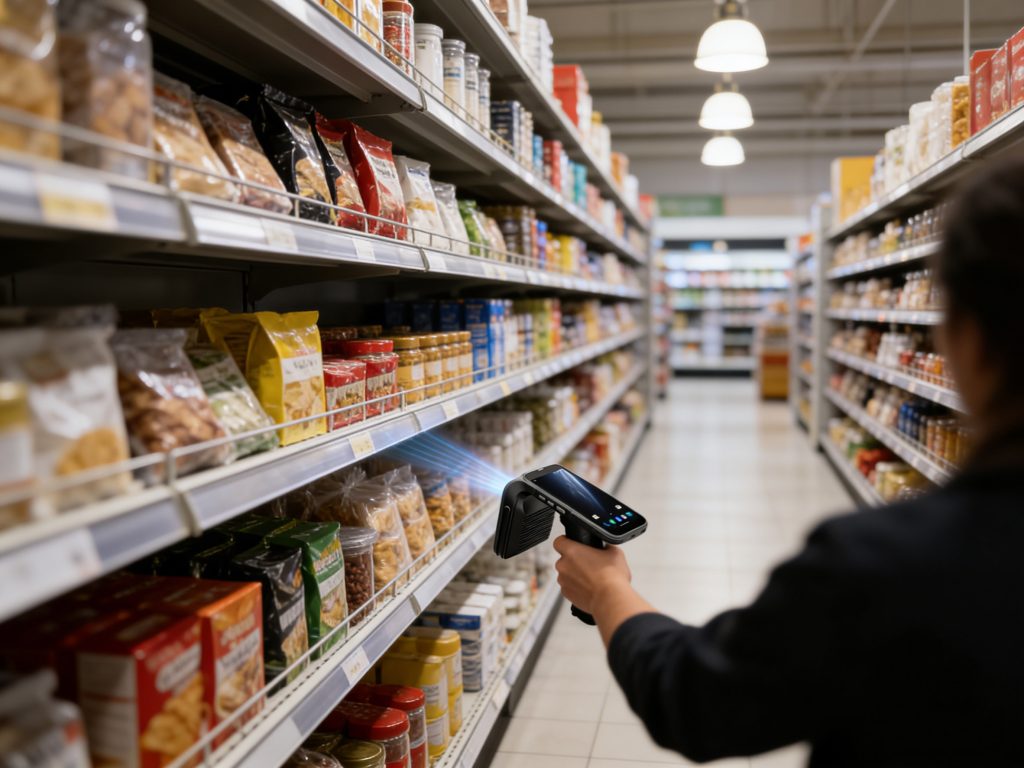 Handheld RFID reader used for retail inventory counting