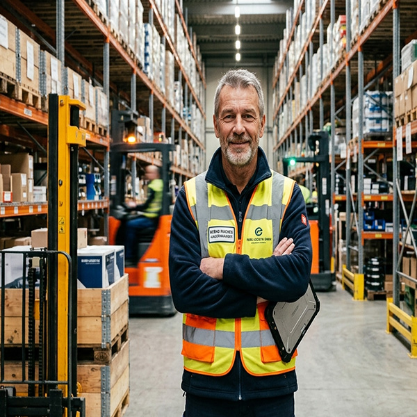 Warehouse manager using CYKEO Bluetooth handheld RFID scanner