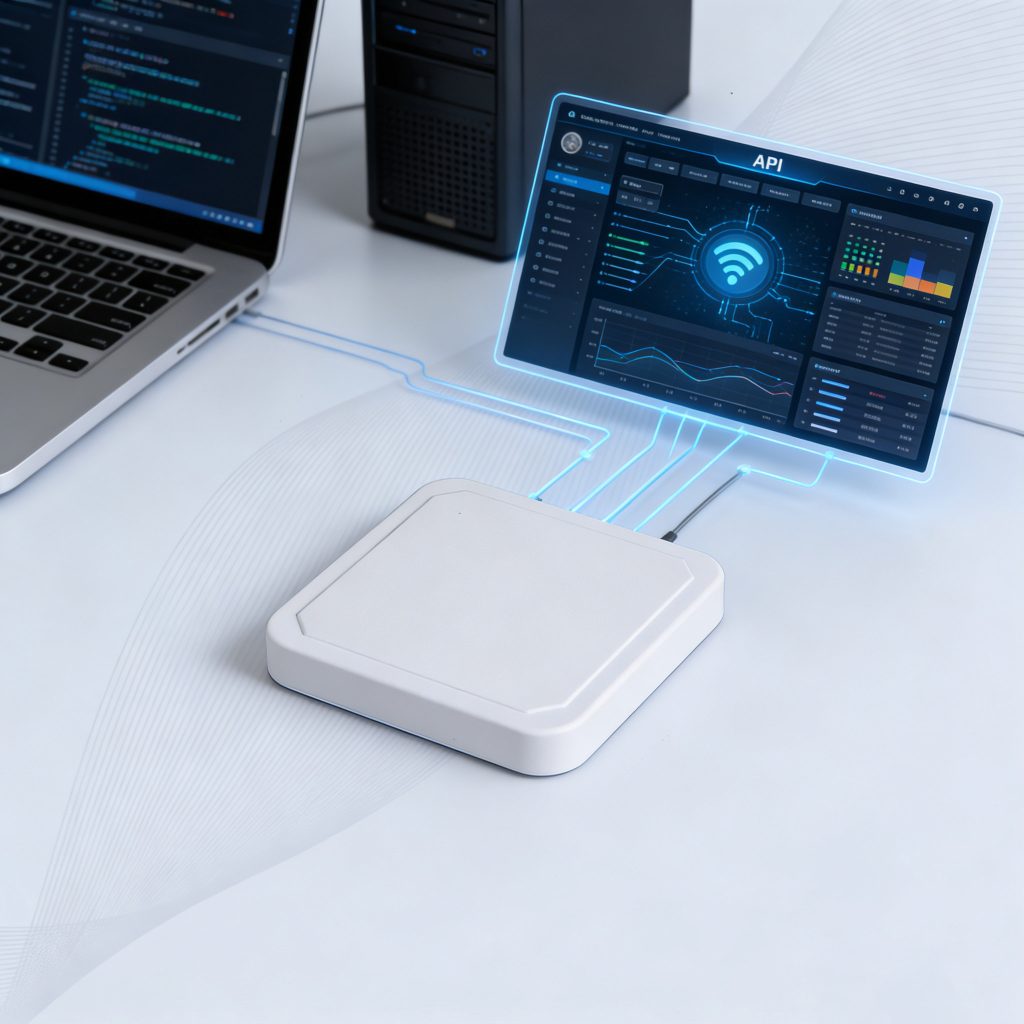 Long range RFID scanner integrated into asset tracking software via open APIs